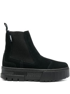 PUMA Mayze Chelsea Suede Boots | Black | FARFETCH CA Suede Boots Black, Black Puma, Wardrobe Edit, Black Suede Boots, Ballet Pumps, Iconic Bags, Pumas Shoes, Boot Pumps