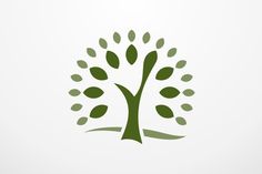 a green tree logo on a white background