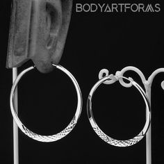 Silver Textured Hoop Earrings Types Of Piercings, Ear Weights, Body Jewelry, Jewelry Pieces, Hoop Earrings, Sleek, Texture, Sterling Silver, Silver