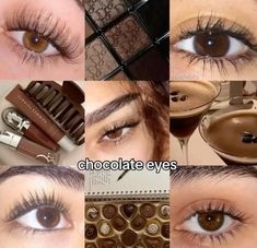 the collage shows different types of chocolate eyes