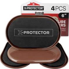 4 piece protector set in brown and black with the protection logo on it's back