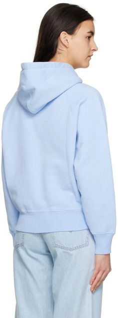 AMI Paris.Blue Ami De Cœur Hoodie.Stretch GOTS-certified organic cotton French Terry hoodie..· Drawstring at hood.· Logo embroidered at chest and back collar.· Rib knit hem and cuffs.· Dropped shoulders.· Logo-engraved silver-tone hardware.Supplier color: Sky blue.99% organic cotton, 1% elastane..Made in Portugal..231482F097010 Solid Cotton Hooded Sweats, Basic Cotton Hoodie With Adjustable Hood, Basic Cotton Hoodie With Drawstring Hood, Basic Cotton Sweatshirt With Drawstring Hood, Basic Cotton Sweatshirt With Adjustable Hood, Cotton Sweats With Adjustable Hood, Cotton Athleisure Hoodie With Adjustable Hood, Light Blue Sporty Hoodie With Relaxed Fit, Light Blue Relaxed Fit Sporty Hoodie