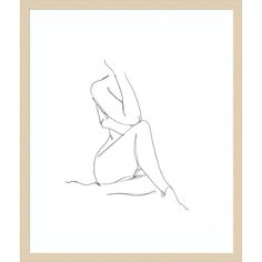 a black and white drawing of a woman sitting on the ground with her legs crossed