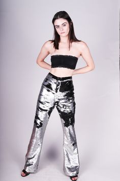 Any Old Iron Matt Silver Sequin Panta Fully lined One size available only Size 4 Silver Sequin Pants, Silver Trousers, Tour Outfits, Sequin Pants, Satin Trousers, Kate Bosworth, Silver Sequin, Cardi B, To Shine