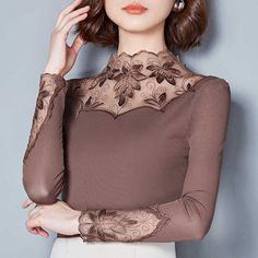 Brand Name:RibbonFishMaterial:PolyesterOrigin:CN(Origin)Season:Spring/AutumnClothing Length:RegularCollar:TurtleneckDecoration:EmbroiderySleeve Length(cm):FullSleeve Style:RegularStyle:CasualFabric Type:LacePattern Type:Solid Lace Knit Top, Lace Blouses, Long Sleeve Cotton Tops, Casual Wear Women, Long Sleeve Flannel, Long Sleeve Sweater Dress, Long Sleeve Turtleneck, Lace Blouse, Long Sleeve Casual