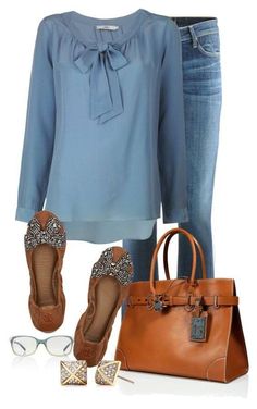 Cool, soothing blue and brown 가을 패션, Mode Inspiration, Silk Shirt, Elegant Woman