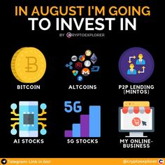 an info poster with the words in august i'm going to invest in bitcoin