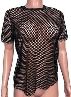 ALALAL Black net S/S Cut out Mesh Viscose/Poly Stretch Layering t-shirt top Punk  | eBay Layered T Shirt, Shirt Top, T Shirt Top, Womens Clothing Tops, Polyester Spandex, The Black, Black Color, Layering, Cut Out