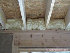 an unfinished room with exposed walls and insulation