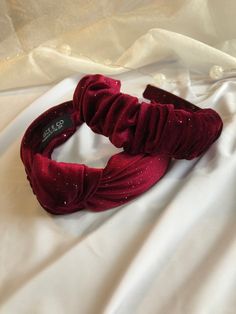 Valentines Collection - Burgundy Sparkle Velvet♥️ One-size-fits-all headbands in Scrunchie and Knotted styles, in a burgundy sparkle velvet fabric. These headbands are made with an adjustable base. Simply bend the headband open or closed gently to adjust the size. Please message me with any questions or requests!! Also be sure to follow me on Instagram for behind the scenes content, sales, and giveaways! Handmade in the USA ️ Valentines Collection, Hard Headbands, Knotted Headband, Valentine Tags, Adjustable Base, Velvet Headband, Turban Headbands, Turbans, Knot Headband