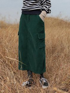 Lasaky - Vintage Corduroy Utility Skirt for Casual and Leisure Wear, Enhanced with Inner Lining Utility Skirt, Vintage Corduroy, Wool Pencil Skirt, Work Skirts, Half Skirt, Corduroy Skirt, Vintage Casual, Types Of Skirts, Vintage Skirt