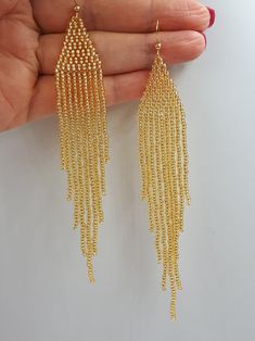 5 Shiny gold seed bead earrings Long sparkle earrings | Etsy Native American Earrings, Native American Beaded Earrings, Party Earrings, Sparkle Earrings, Colorful Jewelry, Modern Earrings, Fringe Earrings, Seed Bead Earrings, Bohemian Jewelry