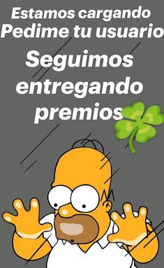 the simpsons character is holding his hands up in front of him, with shamrocks behind him