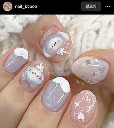 Gel Winter Nails, Winter Christmas Nails, Nail Vibes, Deco Nails