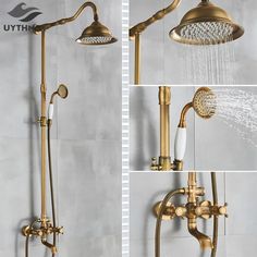 the shower head and handset are all brass