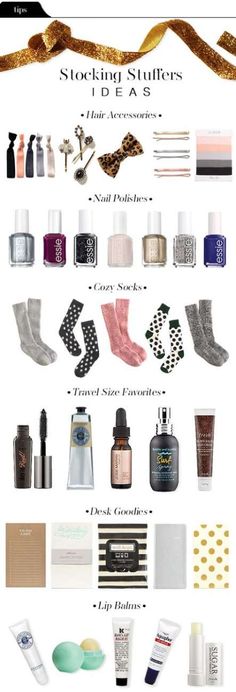 a poster with different types of nail polishes and other things to use on it