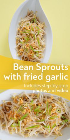 bean sprouts with fried garlic includes step - by - step photos and video