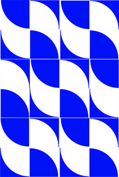 a blue and white tile pattern with wavy shapes