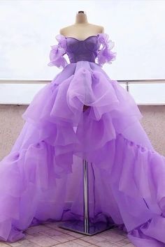 FYD143,Lavender Tulle Short Sleeve High Low Homecoming Dress, Prom Dress on Storenvy Asymmetrical Prom Dress, High Low Prom Dress, Purple Tulle, Dress Quinceanera, Purple Evening Dress, Gorgeous Prom Dresses, High Low Prom Dresses, Purple Prom Dress, Graduation Dresses