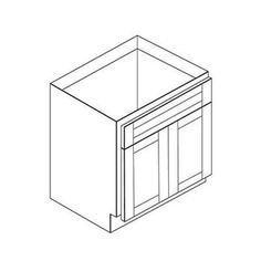 a line drawing of an oven with the door open and two drawers on each side