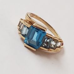 Unique Collectible  No Returns Blue Art Deco Jewelry Stamped 14k, Classic Blue Multi-stone Jewelry, Timeless Blue Multi-stone Jewelry, High Luster Blue Jewelry For Anniversary, Blue 14k Gold Baguette-cut Jewelry, Blue 14k Gold Jewelry With Baguette Cut, Blue 14k Gold Baguette Cut Jewelry, Blue Baguette Cut 14k Gold Jewelry, Elegant Blue 14k Stamped Jewelry