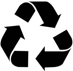 a black and white image of a recycle logo with arrows pointing up to the right