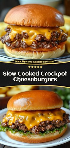 These Slow Cooked Crockpot Cheeseburgers are juicy, flavorful, and perfectly cooked in a slow cooker. A convenient way to enjoy cheeseburgers without the grill! Ingredients: 1 lb ground beef 4 slices cheddar cheese 1/4 cup ketchup 4 burger buns An easy way to serve up delicious, juicy cheeseburgers any night of the week Cheeseburger Recipe, Chef Gordon Ramsay, Chef Gordon, Burger Toppings, Dinner Prep, Slow Cooked Meals, Cheesy Sauce