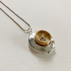 Compass Locket, Family Emergency Binder, Magnetic Compass, Emergency Binder, Family Emergency, Compass Pendant, Asheville Nc, Asheville, Locket Necklace