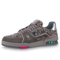 LOUIS VUITTON LV Trainers 'Grey with Colorful Mesh' 1A998B Lv Trainers, Louis Vuitton, Mesh, Grey, Color