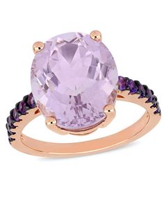 in stock Grace Rose, Amethyst Set, Amethyst Ring Engagement, 1 Rose, Gemstone Engagement, Pink Amethyst, Purple Stones, Black Rhodium, Gemstone Engagement Rings