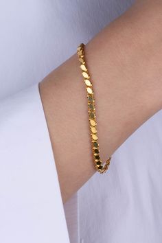 "ITEM DETAILS ❆All our jewelry are hand made with Love. ❆Material: 14K Gold ( 585). ❆Available colors: Gold, Rose Gold, White Gold. ❆Available Sizes: Look Size Option (Contact for different sizes) ❆Each item is made to order ❆ DO YOU LIKE THIS BRACELET? ❆ You can get more information about it below but if you have any questions, just click the \"Message Sergen Vural \" button and I will be very happy to hear from you ☺ PACKAGING ❆Comes ready to gift in a beautiful jewelry box. ❆It comes with a s Beautiful Bracelet Gold, Classy Gold Bracelet, Gift Bangle Heart Bracelet With Jubilee Detail, Elegant Handmade Bracelet For Valentine's Day, Elegant Handmade Valentine's Day Bracelet, Handmade Yellow Gold Bracelet As Gift, Handmade Yellow Gold Bracelet For Gift, Handmade Heart Bracelet For Anniversary, Handmade Gold Heart Bracelet As Gift