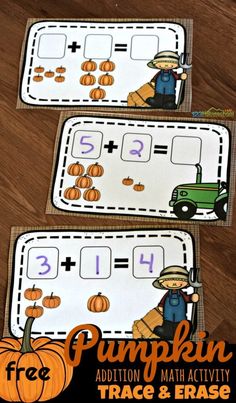 pumpkin addition math activity for kids to practice numbers and place value in their homeschool