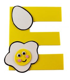 the letter e has an egg on it