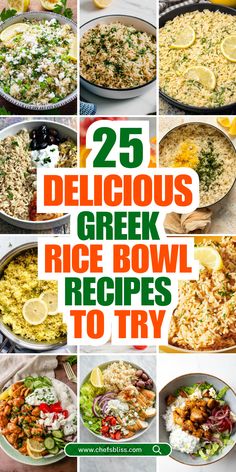 Greek Rice Bowl, Greek Rice Recipe, Easy Greek Recipes, Greek Bowl, Rice Bowl Recipes, Greek Stuffed Peppers, Greek Recipes Easy, Veggie Rice Bowl, Vegetable Meals