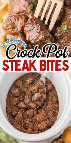 this crock pot steak bites recipe is delicious and easy to make