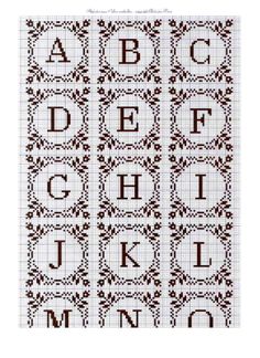 a cross stitch pattern with letters and numbers