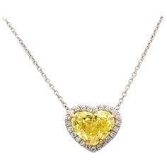 Fancy Yellow Diamond Necklace, Luxury Yellow Gold Diamond Heart Necklace, Yellow Diamond Pendant, Heart Diamond Necklace, Heart Shaped Diamond Necklace, Yellow Diamond Necklace, Lab Report, Crayon Box, Fancy Yellow Diamond