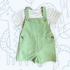 Brand New!! Set Of 2 (Onesie And Matching Overalls) Size: 12-18 Months Casual Green Playwear Sets, Green Casual Playwear Sets, Green Cotton School Sets, Casual Green Sets For School, Casual Green School Sets, Casual Spring Sets For Playdate, Casual Spring Playdate Sets, Casual Short Sleeve Sets For Playdate, Green School Sets For Spring