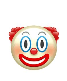 the face of a clown with blue eyes and red hair on it's head