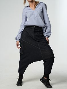 Drop Crotch Jeans, Wide Leg Pants Women, Maxi Pants, Harem Trousers, Drop Crotch Pants, Western Outfits Women, Cooler Look, Baggy Pants, Pants Womens