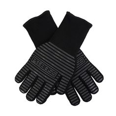 Black Pit Boss knitted gloves. Stripped on palm with Pit Boss name in middle. Outdoor Cooking Pit, Bbq Gloves, Gloves Black, Barbecue Recipes, Grill Accessories, The Pit, Extreme Heat, Oven Racks, Delivery Groceries