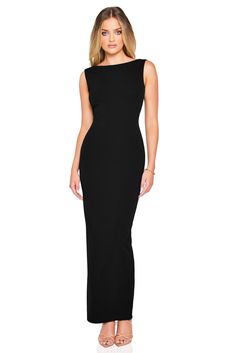 The Nookie Bliss Gown is designed for a statement, timeless wear, this stunning floor length gown will have you feeling flawless. Crafted from form fitting scuba crepe with an ultra high neckline and stunning low back. Features a split in the back hem for ease of wear and invisible zip closure with gold Nookie puller. Long Black Dress Casual, Appropriate Dresses, Timeless Clothes, Form Fitting Black Dress, Coastal Clothing, Chic Black Outfits, Body Con Dress Outfit, Form Fitting Dress, Floor Length Gown