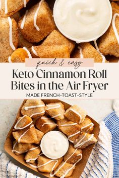 keto cinnamon roll bites in the air fryer