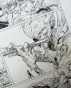 an image of a comic book page that is being drawn