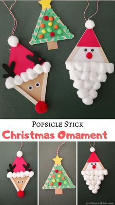 popsicle stick christmas ornament craft for kids to make and sell on the internet