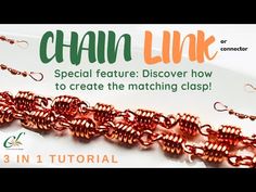 CHAIN LINK, CONNECTOR, & CLASP | 3 in 1 Tutorial for Handmade Jewelry - YouTube Wire Chain Links Tutorials, Wire Chain Links, Chain Ideas, Jewelry Connectors, Making Bracelets, Chain Links, Jewelry Beads