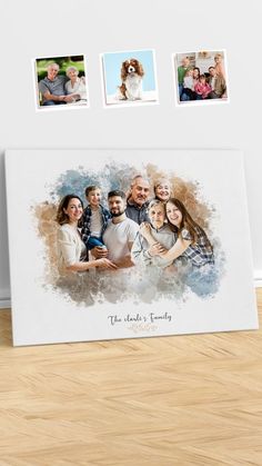 Custom Family Painting, family Christmas gift, watercolor Portrait, Wall Art, canvas, painting, photo to art watercolor art commission Family Album Ideas, Family Album Design, Photo Albums Diy, Family Photo Book, Family Portrait Ideas, Vintage Family Photos, Family Portrait Painting, Custom Photo Albums, Custom Portrait Painting