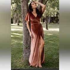 Selling A Baltic Born Meghan Velvet Wrap Maxi Dress In Sizes Xxl Nwt And Xxxl That Was Worn Once. Color Is Spice 7 Months Pregnant, Velvet Bridesmaid Dresses, Velvet Wrap Dress, Baltic Born, Velvet Maxi Dress, Wrap Maxi Dress, Mid Length Sleeves, Rust Dress, Nursing Friendly