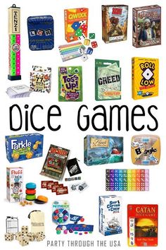 a poster with dice games on it