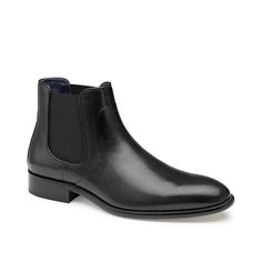 Johnston & Murphy-Stockton Lux Chelsea Boot Highlight layered looks with ease when you slip into the Stockton Lux Chelsea boot from Johnston & Murphy. Its full grain leather design proves a luxe highlight, while the EVA insole pads your steps for added comfort. Johnston Murphy, Black Chelsea Boots, Chelsea Boot, Layered Look, Leather Design, Boot Shop, Full Grain Leather, Chelsea Boots, Chelsea